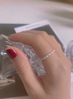 食指珍珠韩版弹力戒指珍珠时尚女