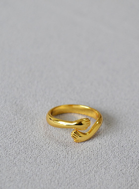 小众设计食指戒黄铜镀金日韩女