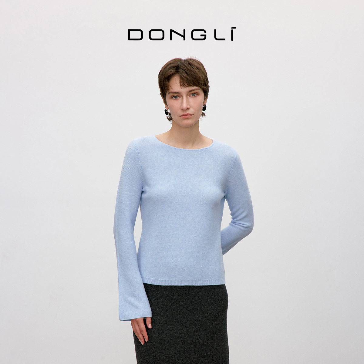 东黎 山羊绒 你本珍贵 一滴露 女士圆领珍珠扣套衫针织打底衫5377,淘宝优惠券,粉丝福利购,淘宝优惠卷