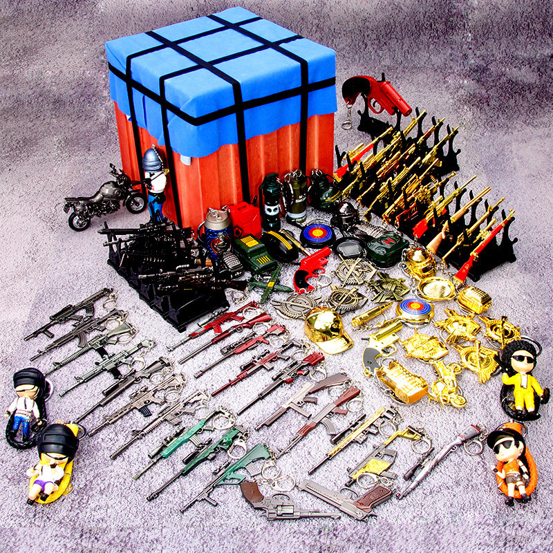 绝地求生钥匙扣和平精英钥匙扣吃鸡全套awm模型金属枪绝地求生m416五爪金龙装备