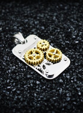 机械女士钛钢情侣日韩风挂件吊坠