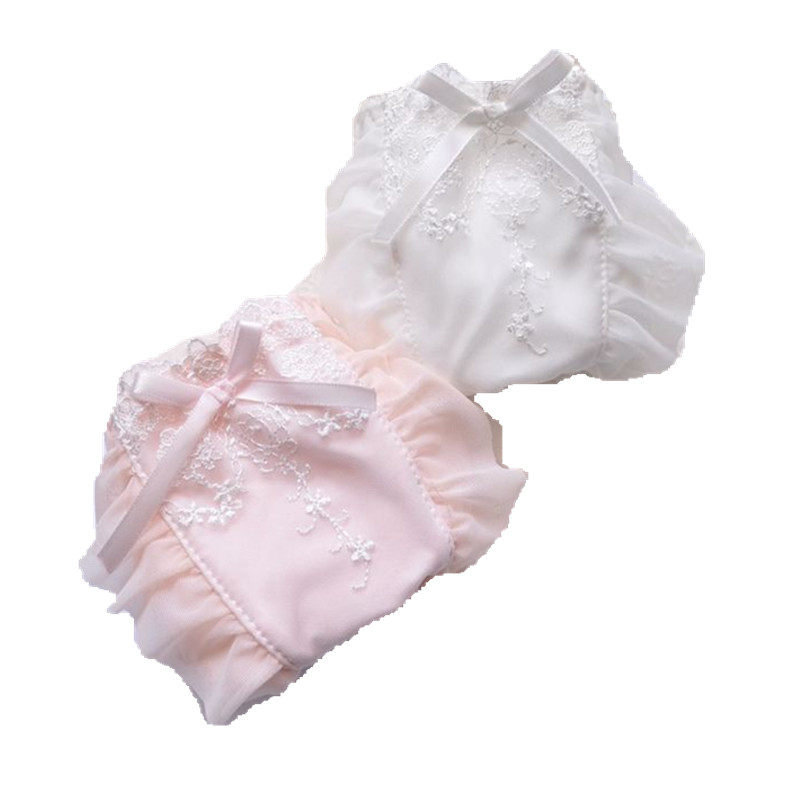 3条包邮日系刺绣小清新少女可爱飞边中腰三角无痕女式内裤M-XXL,淘宝优惠券,粉丝福利购,淘宝优惠卷