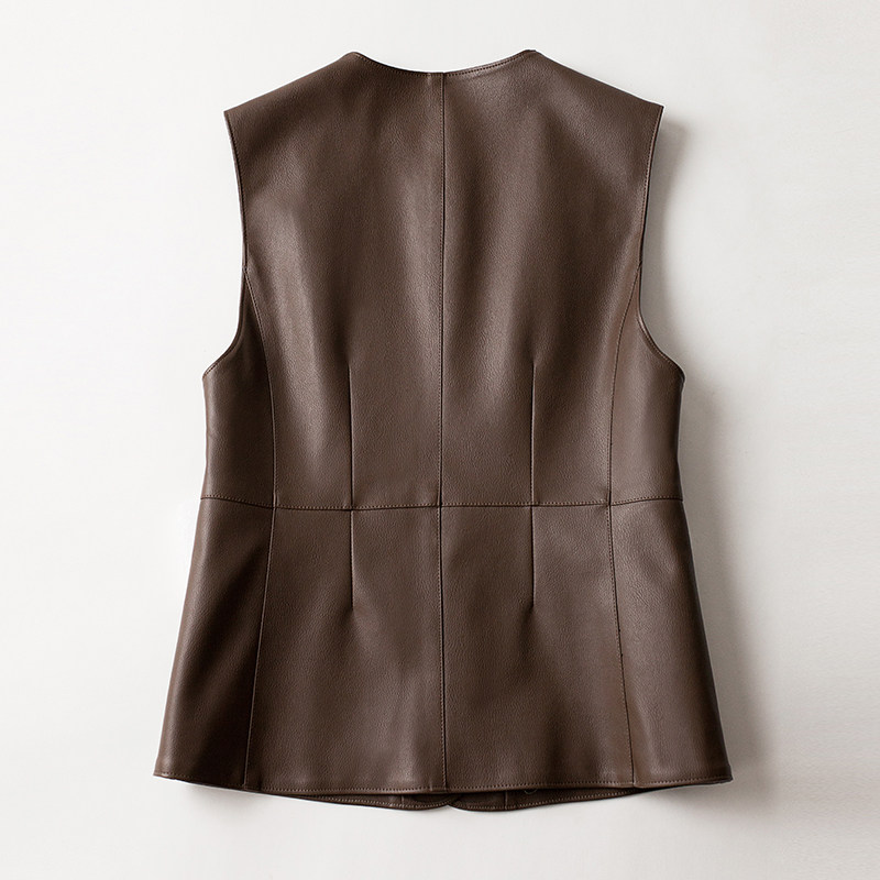 海宁真皮马甲女2025秋季新款绵羊皮通勤常规马夹外套气质百搭显瘦,淘宝优惠券,粉丝福利购,淘宝优惠卷