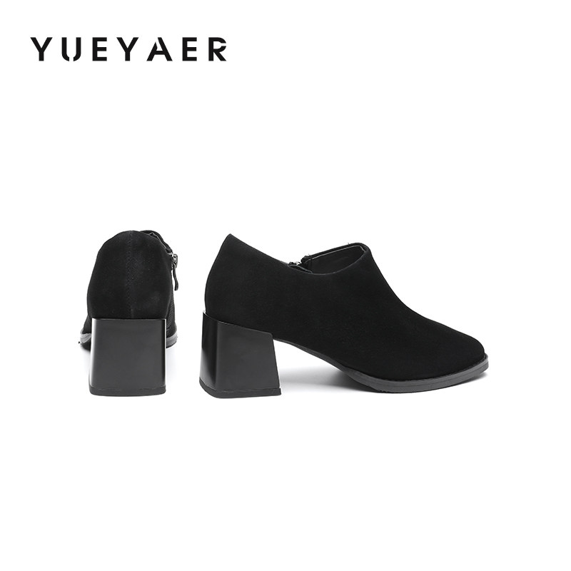 月芽儿2025新款复古圆头粗跟深口单鞋女高跟鞋一脚蹬通勤鞋小皮鞋,淘宝优惠券,粉丝福利购,淘宝优惠卷