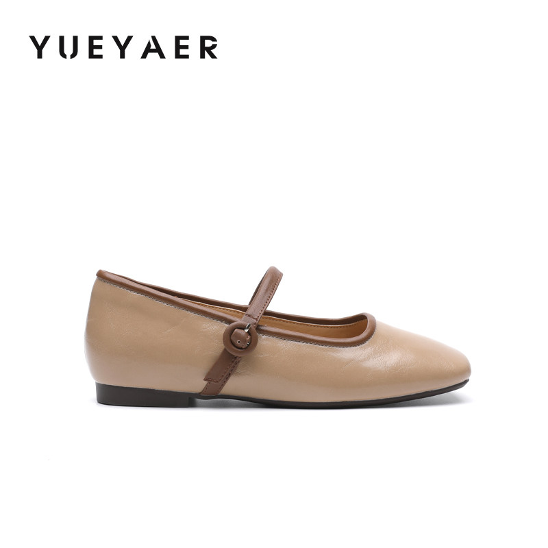月芽儿法式简约玛丽珍鞋女2026春季新款复古一字扣带平底浅口单鞋,淘宝优惠券,粉丝福利购,淘宝优惠卷