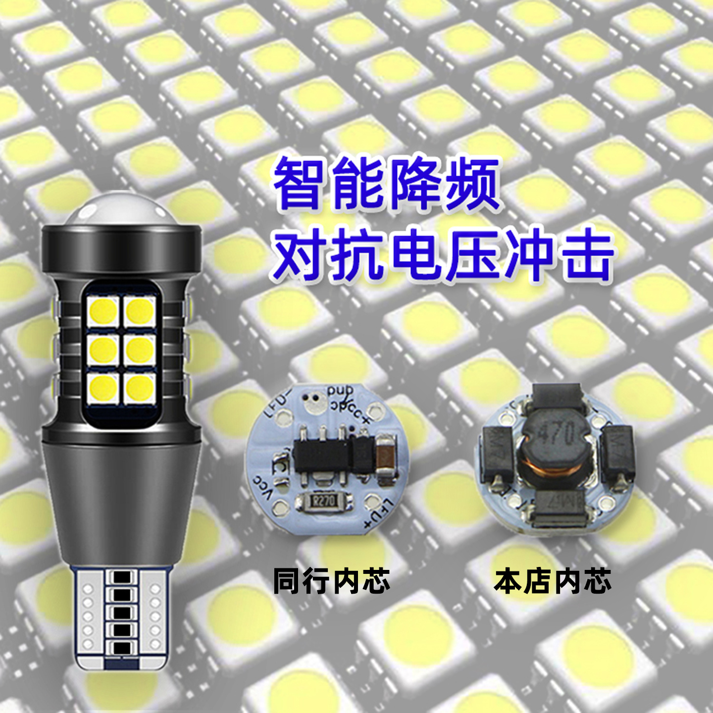 LED超亮汽车T20刹车灯7443转向7440倒车灯T15灯泡W21/5W W16W改装 - 图3