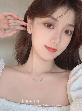 lisa同款笑脸项链玫瑰金锁骨链女