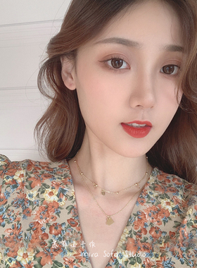 独家重磅~店主自留挚爱回馈高保色双层爱心项链高级感小众锁骨链