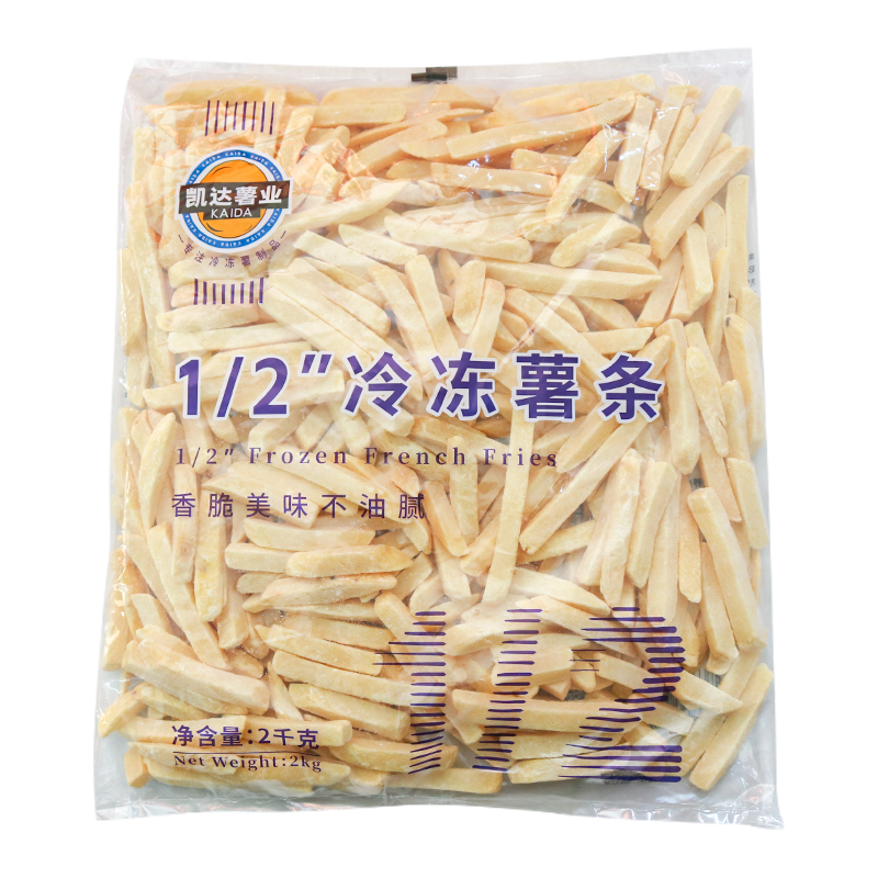 凯达薯业1/2冷冻薯条2kg半成品休闲油炸商用粗薯条小吃空气炸锅 - 图3