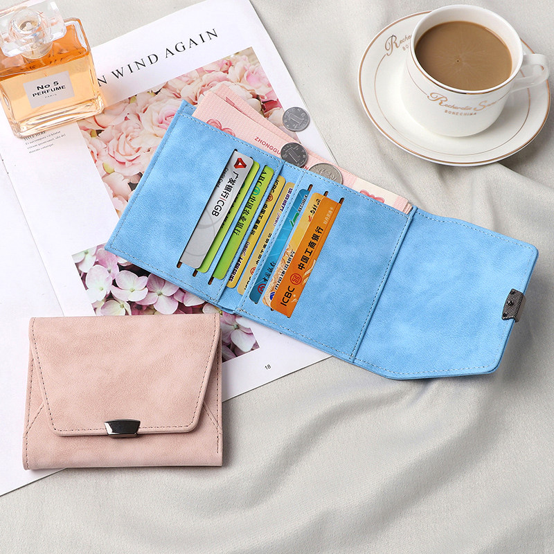 短款女简约磨砂新款ins潮小钱包 普奇箱包钱包