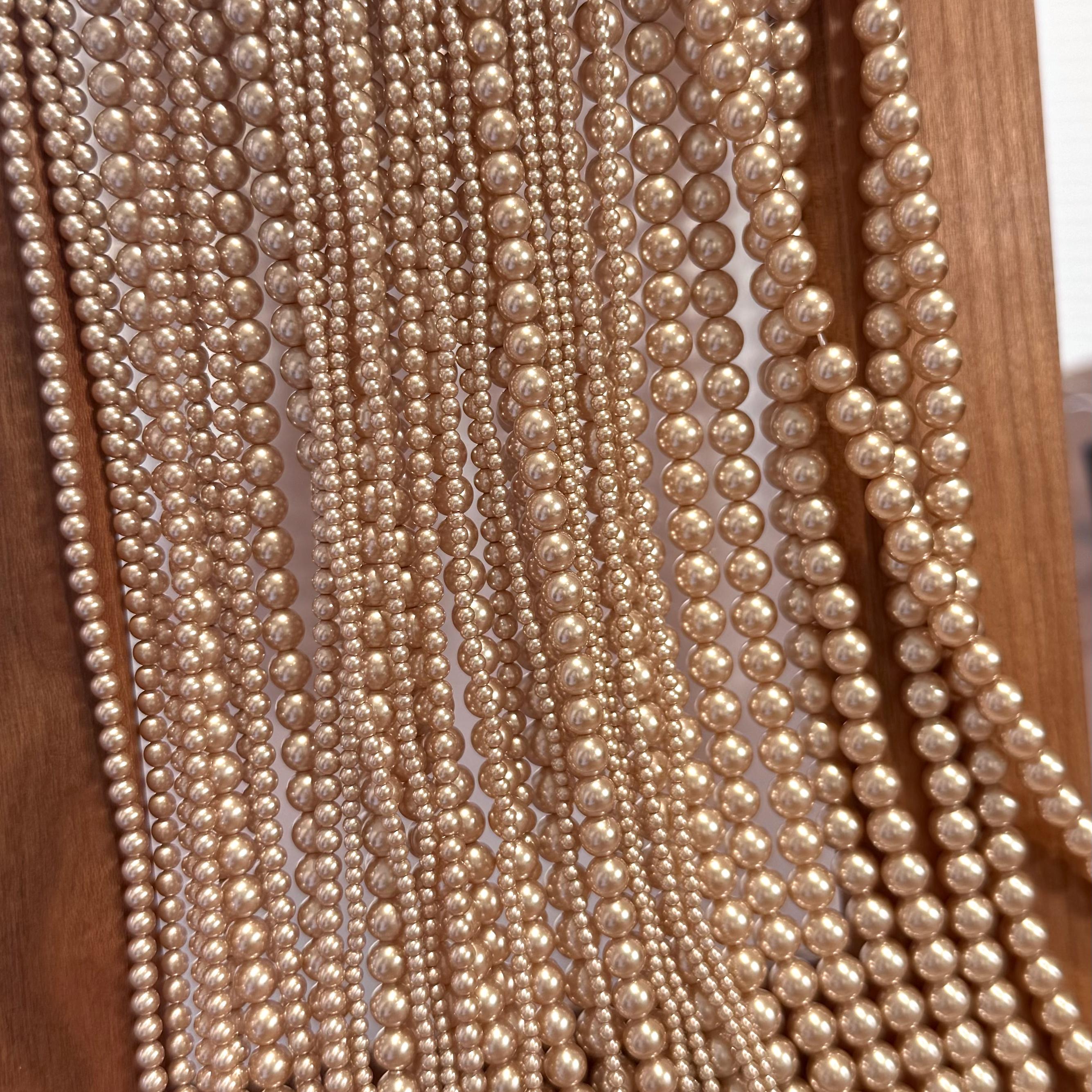 金秋氛围感珍珠!金色玫瑰金施家平替5810高亮不掉皮串珠法绣散珠 - 图1