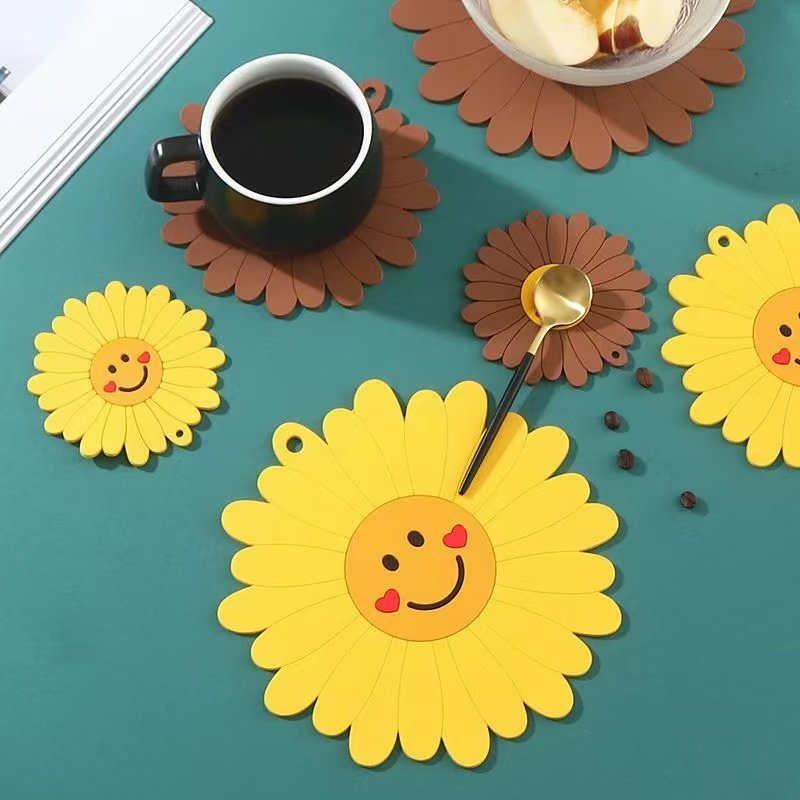 向日葵隔热垫硅胶杯垫家用耐高温餐桌防烫碗垫创意收纳隔热垫子,淘宝优惠券,粉丝福利购,淘宝优惠卷