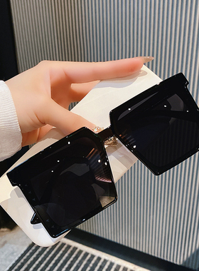 2021大框方形显瘦大脸复古墨镜女韩版眼镜潮前卫显脸小街拍太阳镜