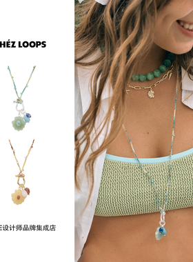 CHEZ LOOPS 潮汐贝语天然石编织项链原创设计复古串珠饰品