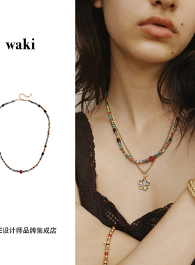 Dare买手店 waki 宝石岛湖泊天然石原创设计串珠项链饰品首饰度假