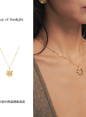 Dare买手店 A ray of sunlight循环太阳项链金色复古欧美度假首饰