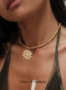 arayofsunlight黄玉太阳项链