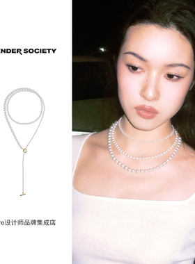 董洁同款tender缠绕珍珠长项链