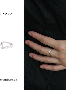 不规则曲线浪纹开口戒指