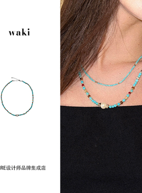 waki薄荷小镇松石串珠项链