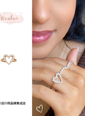 Dare买手店 LHwindsor温莎珠宝心影戒指金色饰品首饰小众原创设计