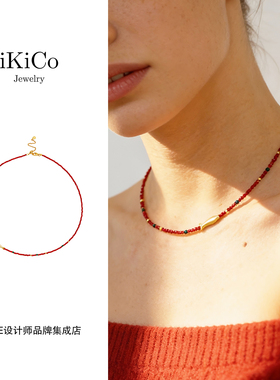 Dare买手店 ikico有鱼红色项链复古原创设计好运饰品马年新品首饰