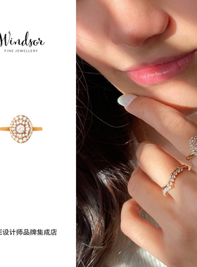 Dare买手店 LHwindsor温莎珠宝Halo戒指高级金色复古个性闪亮聚会