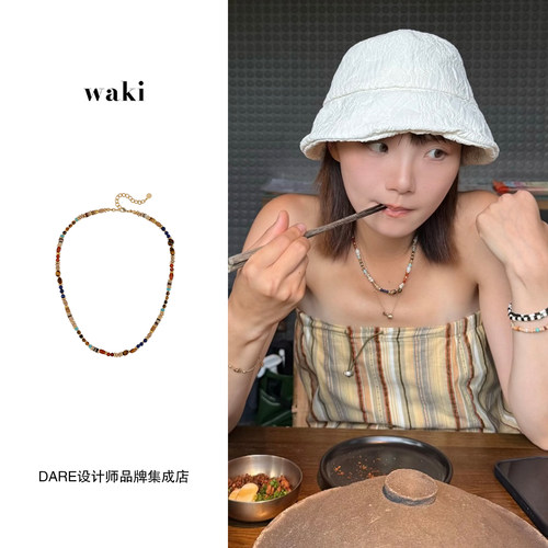 Dare买手店 waki 爪哇岛市集项链天然石串珠复古度假民族风首饰女 - 图0