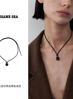 Dare买手店 sesame sea镜黑绳chocker可调节百搭气质原创首饰项链