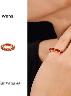 wens红玛瑙戒指小众首饰