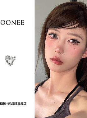 boonee熔岩爱心宝石耳骨夹
