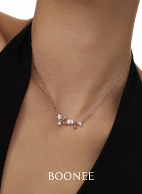boonee音符星星宝石项链锁骨链