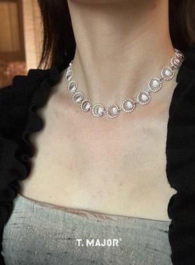 tmajor缠绕贝壳纹项链锁骨链