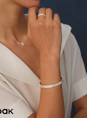 Dare买手店 ooak 白日烟花雨雕金窄版手镯高级精致925银首饰原创