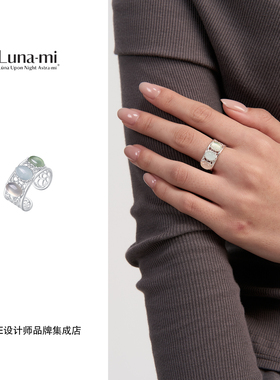 Dare买手店 LUNA-MI月见 缠枝露珠宝石戒指925银原创设计葡萄石