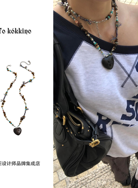 Dare买手店 tokokkino正品 野性串联紫光檀多材质长项链中式首饰