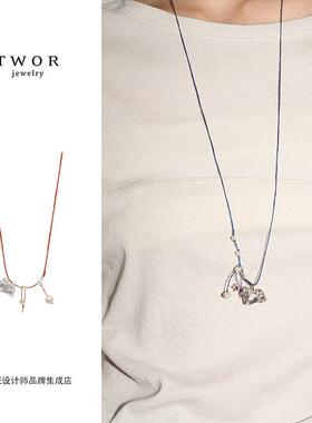 Dare买手店 TWOR正品绳编小狗项链度假复古小众原创饰品925银首饰