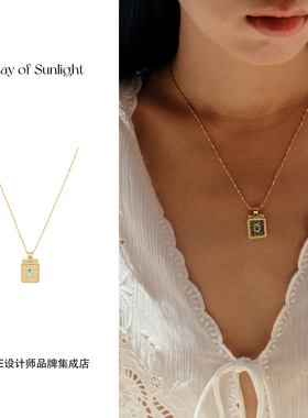 Dare买手店 A ray of sunlight果冻海项链金色复古民族欧美首饰女