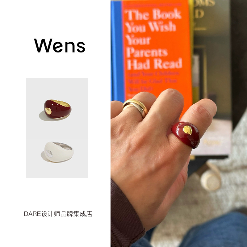 Dare买手店 Wens Jewels 珐琅滴釉戒指法式欧美复古小众原创设计 - 图0