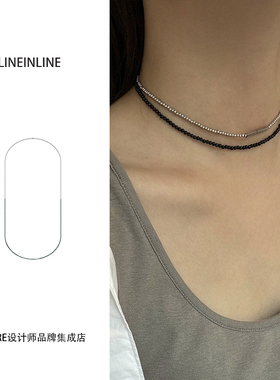 lineinline首饰双珠长链项链