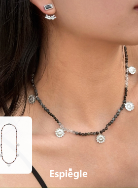 Dare买手店espiegle多花紫珍珠小雏菊编珠项链天然石串珠度假首饰