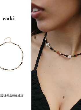 Dare买手店 waki 佩尼达假日天然石串珠度假饰品叠戴项链饰品原创