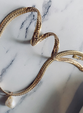 DARE买手店金色巴洛克珍珠项链