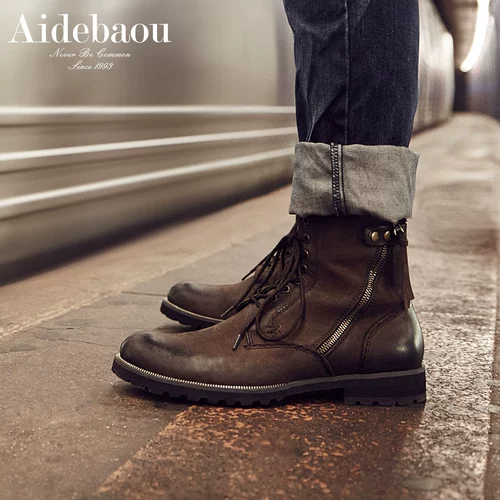 Martens, высокие сапоги для отдыха в английском стиле, из натуральной кожи, в британском стиле