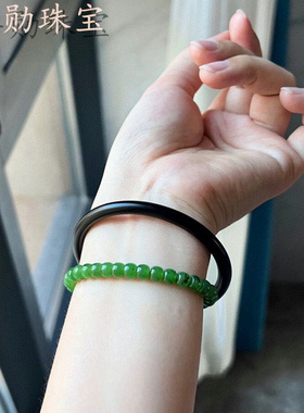 手镯圆条玉镯和田玉节日礼物珠宝