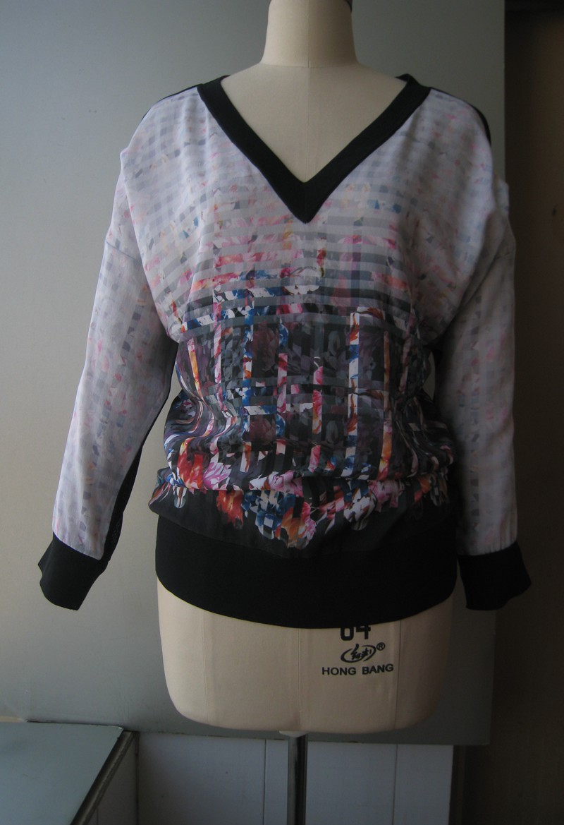 美国品牌MNG女装全棉V领套头蝙蝠袖毛衣针织衫T恤911