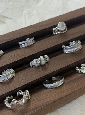 食指女花朵中古轻奢百搭宫廷风锆石开口时尚戒手饰高级感气质戒指