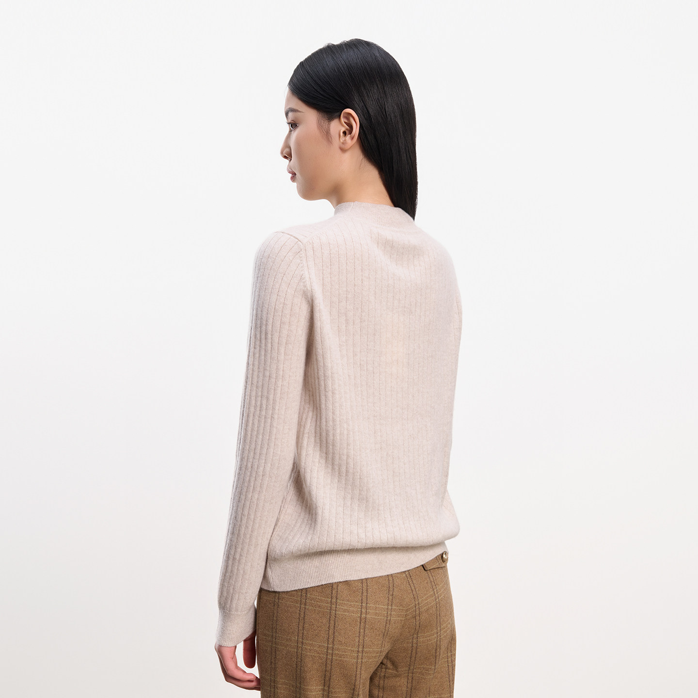 皮皮狗秋冬新款半高领绞花羊绒衫女纯色打底针织毛衣,淘宝优惠券,粉丝福利购,淘宝优惠卷