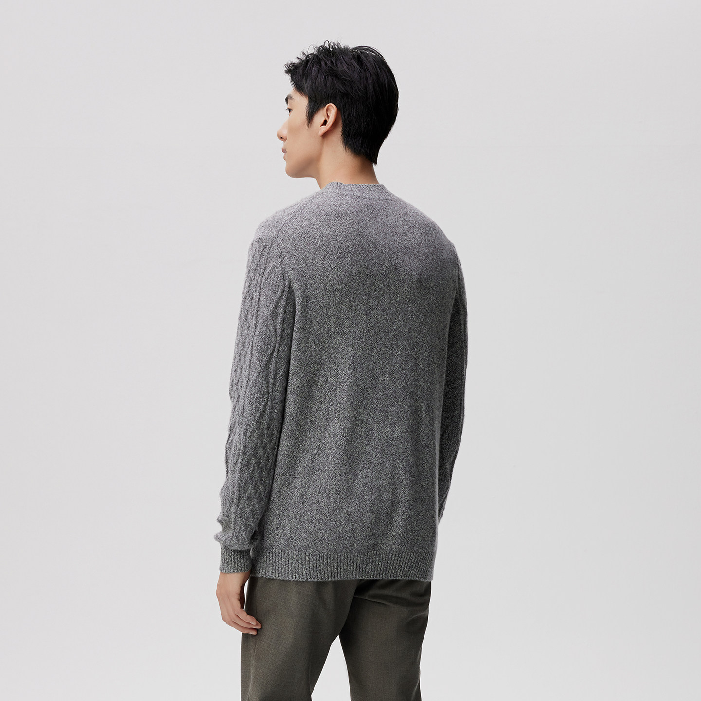 皮皮狗25秋冬新款男士半高领加厚绞花羊绒衫双股纱套头针织毛衣,淘宝优惠券,粉丝福利购,淘宝优惠卷