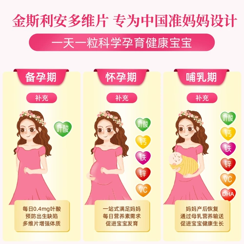 Гиносланская мульти -витамин фолиевая кислота поликотическая легированная ловушка беременные женщины и женщины Официальные подлинные аутентичные